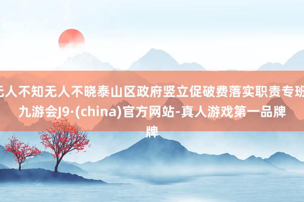 无人不知无人不晓泰山区政府竖立促破费落实职责专班-九游会J9·(china)官方网站-真人游戏第一品牌