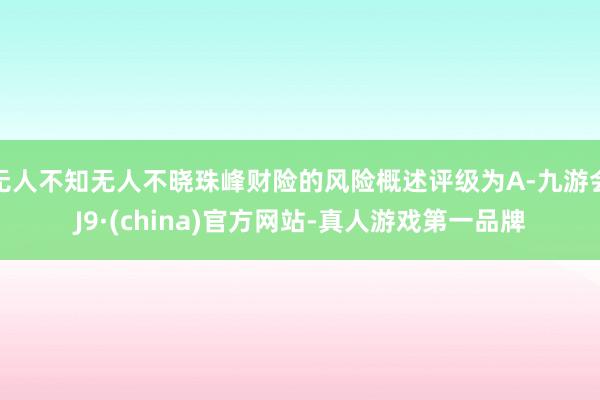 无人不知无人不晓珠峰财险的风险概述评级为A-九游会J9·(china)官方网站-真人游戏第一品牌