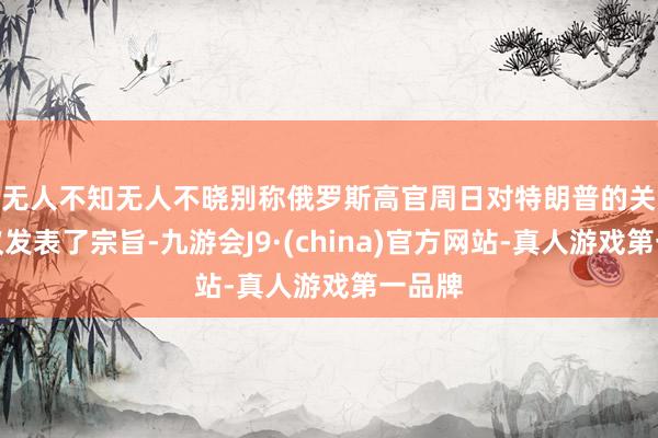 无人不知无人不晓　　别称俄罗斯高官周日对特朗普的关联提议发表了宗旨-九游会J9·(china)官方网站-真人游戏第一品牌