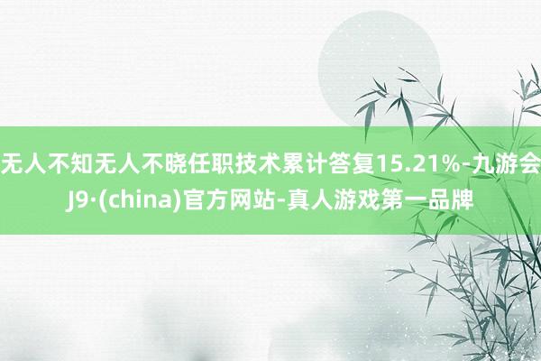 无人不知无人不晓任职技术累计答复15.21%-九游会J9·(china)官方网站-真人游戏第一品牌